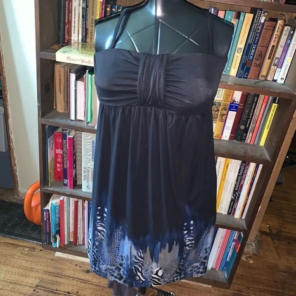 Soma luxe navy blue dipped hem M midi sundress